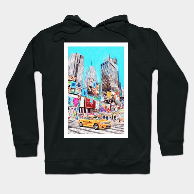 Times Square, New York Hoodie by NorrskenArt